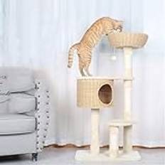 Lektorn för katter Multifunktionell kattgripstolpe vävd katt klätterställning Kattbo Kattträd Integrerade träd för katter (Färg: En färg, Storlek: 60X40X120cm) (En färg 60X4