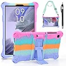 KATUMO Fodral för Samsung Galaxy Tab A7 Lite 8,7 tum (SM-T220/T225), Barnfodral för Galaxy Tab A7 Lite 8,7 tum, Silikonfodral med Penna och Axelrem