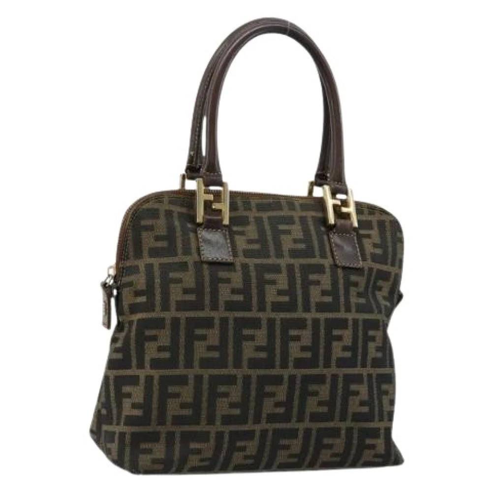 Fendi Vintage Pre-owned Zucca Canvas Håndtaske - Vintage - Dame - Brun - ONE SIZE - Læder