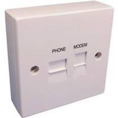 Solwise ADSL/VDSL Filtered BT/RJ11 85mm Faceplate Splitter