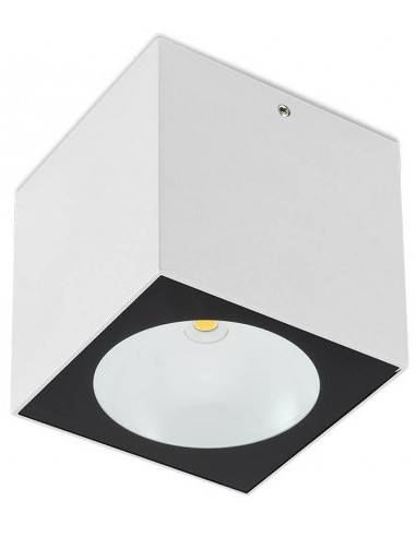 TEKO Påbygningsspot i aluminium 9,1 x 9,1 cm 1 x 6W COB LED - Mat hvid