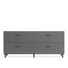 Relief - Relief Chest of Drawers Low Legs Grey - Byråer - TAF Studio - Grå - Metall/Trä