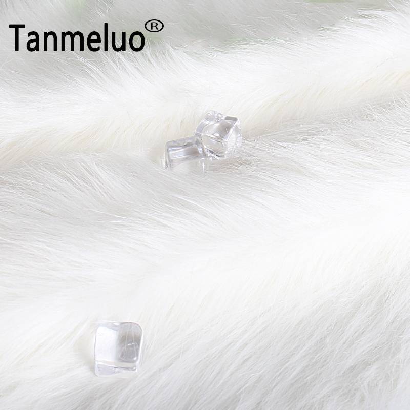 White 7cm Plush Faux Fur Fabric Long Pile Solid Fur Fabric for Sewing Counter Jewelry Display Background Photography Material