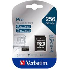 Micro SDXC Card PRO U3 Class 10 A2 256GB w/adaptor 10st