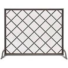 Classic Fireplace Screen Black Mesh Single Flat Panel Design for Baby Pet Safety, Living room Open Fire Guard Screen Ideal for Fireplace/Stove/Grill, 31.5" x 39.4",