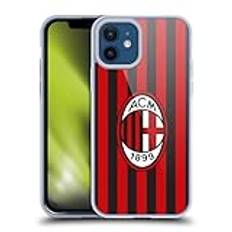 Head Case Designs Officiellt Licensierade AC Milan Hem 2017/18 Crest Kit Mjuk Gel Fodral Skal Kompatibelt med Apple iPhone 12 / iPhone 12 Pro