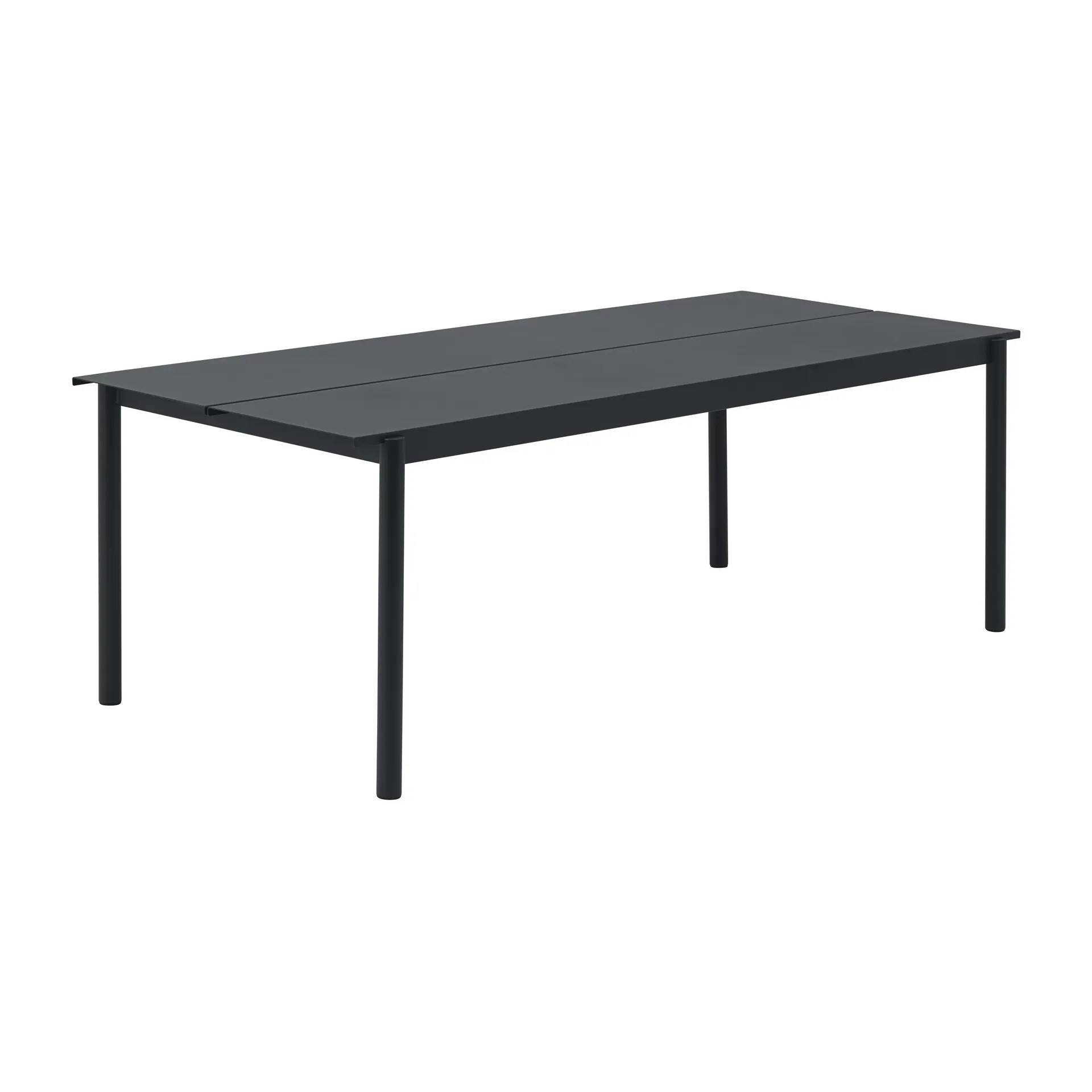 Muuto Linear steel table bord 220x90 cm Black (RAL 7021) - Svart