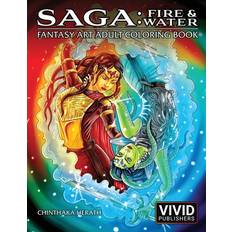 Saga: Fire & Water: Fantasy Art Adult Coloring Book - Intense Media - 9781790477906