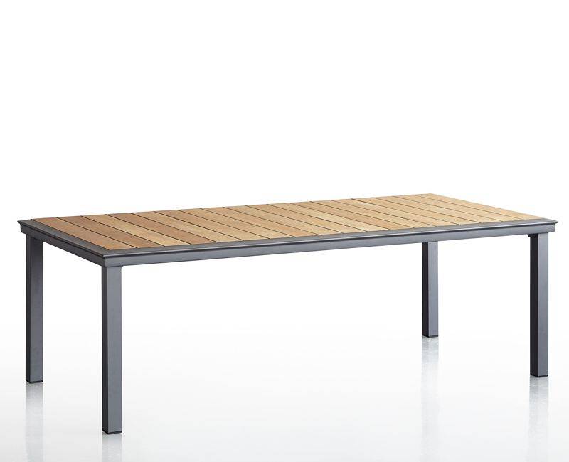 DaneLine Eva Havebord 102x219 cm - Kerneteak / Grå.