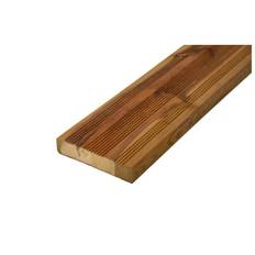 Luxplus terrassebrædder rillet 28x145x4200 brunimp 70% PEFC Select - forbrug: 6,66mtr/m2