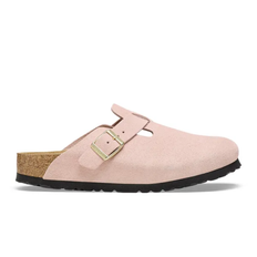 Birkenstock Boston Suede Leather Slippers, Light Rose - 37