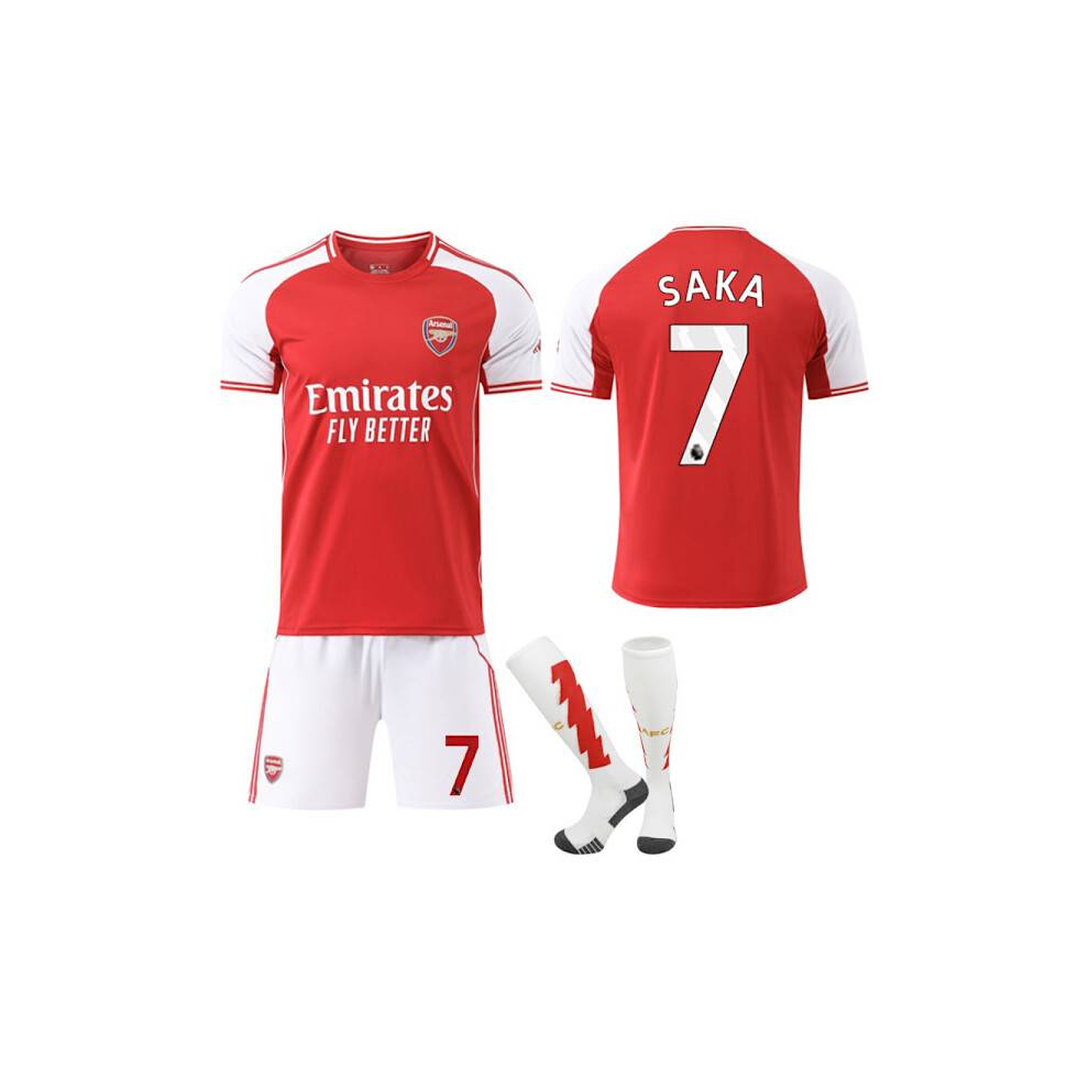 25-26 Arsenal FC Hjemme nr. 7 SAKA Trøje Sæt Børn Voksen Fodboldsæt