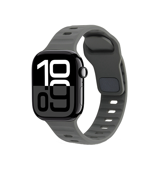 Apple Watch (42/44/SE/45/46/49mm) - Square Buckle Silikonerem - Graphite