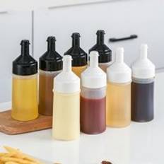2 st pressflaska kökstillbehör plast krydda dispenser oljesås vinäger ketchup cruet kryddflaska