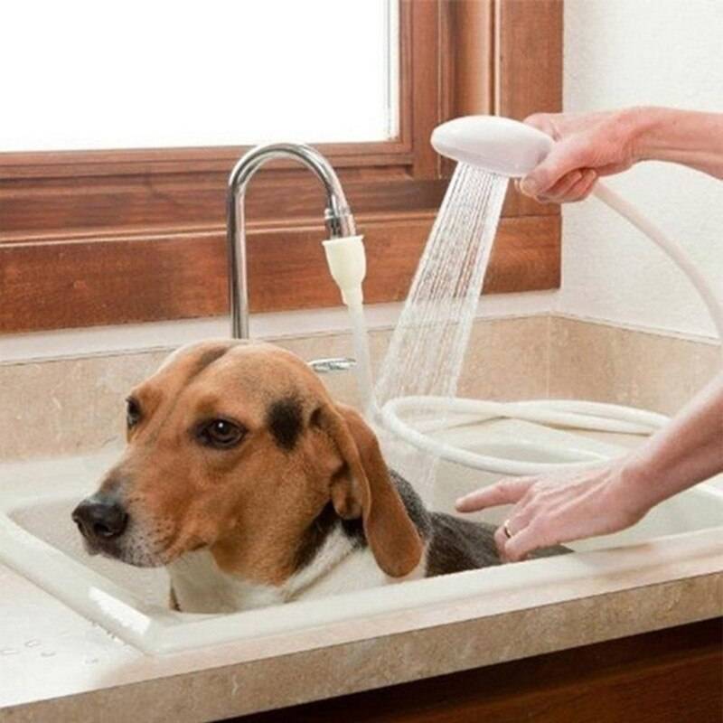 Hund katt duschhuvud multifunktionell kran kran spray avlopp sil slang diskho tvätta hår badhuvuden husdjur lavvatten