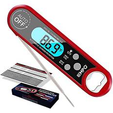 EMPO köttermometer omedelbar avläsning matlagningstermometer med IP67 vattentät och bakgrundsbelysning LCD-skärm, digital mattermometer perfekt för köksmatlagning, grillning, rökare, mjölk