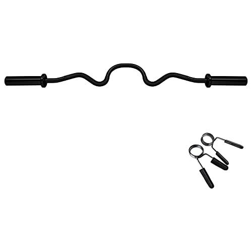 C.P. Sports Olympia Super SZ-stång svart 120 cm | Hantelstång, curlstång, 50 mm | massivt stål, upp till 180 kg vikt | för tyngdlyftning, bodybuilding, styrketräning, fitness