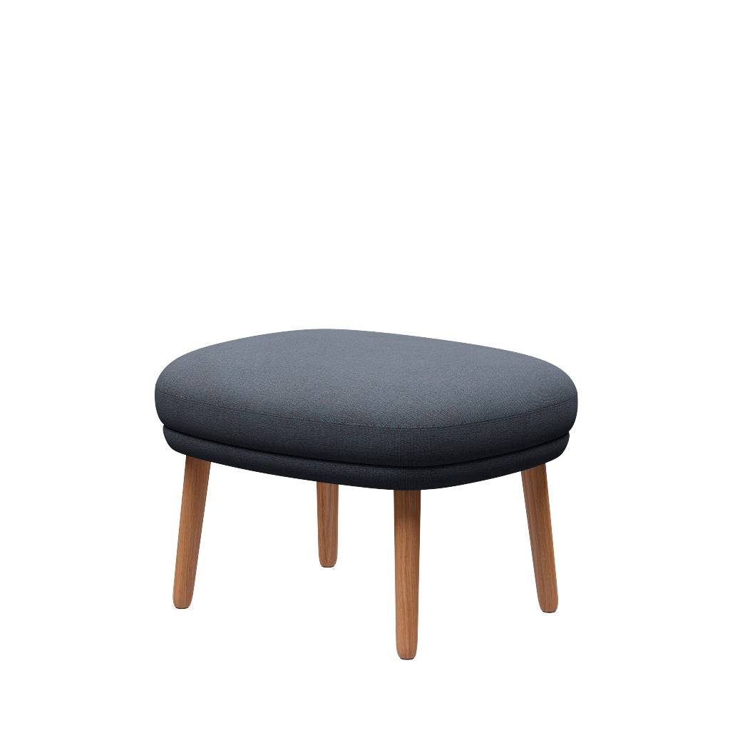 Ro Skammel m. stel i eg fra Fritz Hansen Christianshavn - 1150 Orange/Blue - Jacobsen Plus