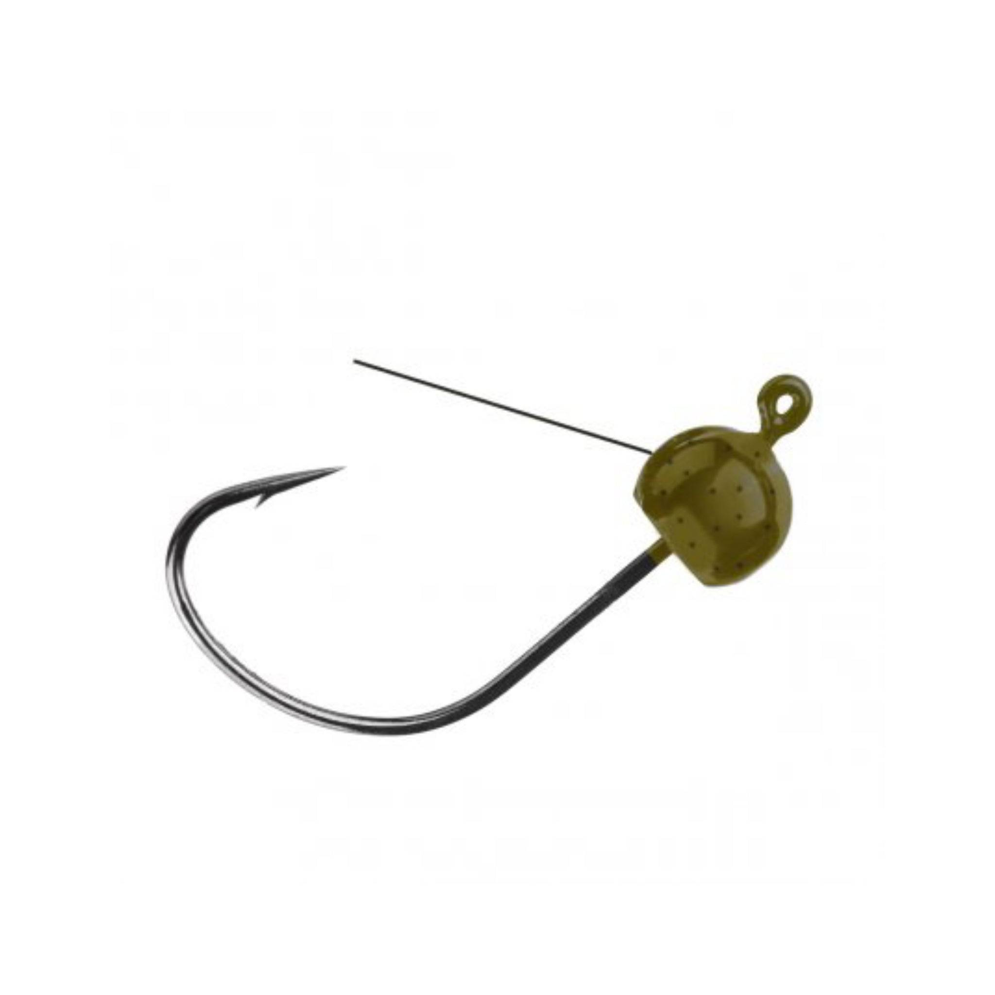 X-Zone Tungsten Weedless Wacky Jig Head Green Pumpkin 3.5g 2-pack