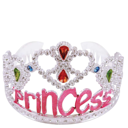 Henbrandt Silver & Pink Princess Tiara