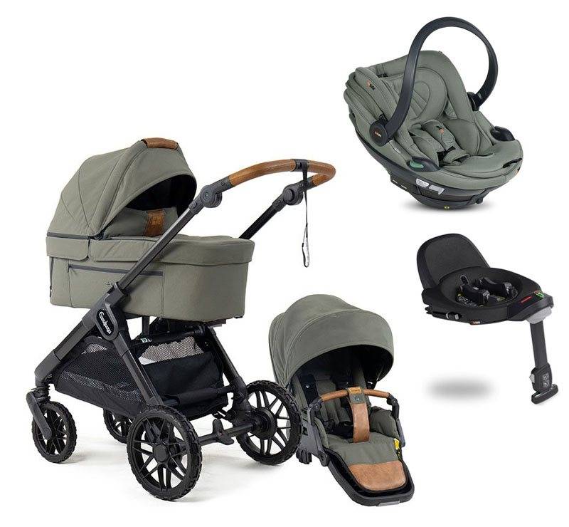 Emmaljunga Sento Max duovagn Flat+ 2027 + BeSafe Go Beyond 2 babyskydd + isofixbas