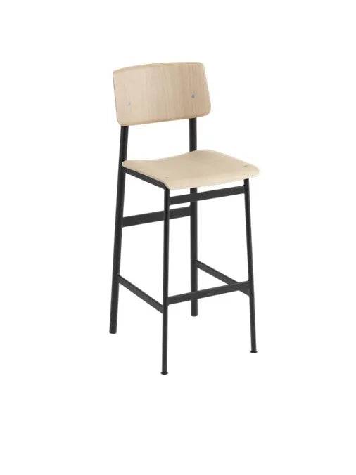 Loft bar stool fra Muuto Højde: 75 cm / Oak- black - Jacobsen Plus