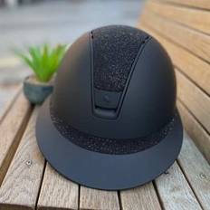 Samshield ridehjelm Miss Shield shadowmatt sort med crystal fabric mat front 2.0