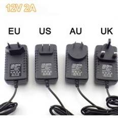 5.5 mmx 2.5mm dc-kontakt ac till dc-nätadapter 12v 2a 100-240v laddningsadapter för cctv led-strip lampa usa eu uk plug h10