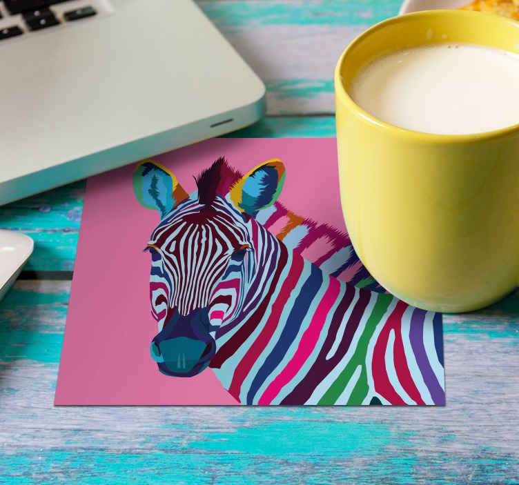 Zebra pop art modern glasunderlägg