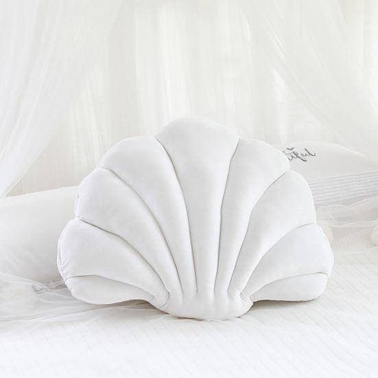 3D Sammetssnäckskudde Mjuk Insida Snäcka Hav Strandtema Prydnadskudde Mysig Kudde för Hemma Soffa Kontor Soffbord rosa röd färg