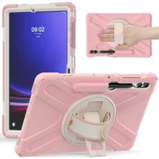 Samsung Galaxy Tab S9 Plus / Tab S8+/S7+/S7 FE - Armor Hybrid cover - 360 grader roterbar - Pink
