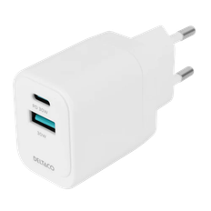 USB GaN wall charger 1x USB-A 18, W 1x USB-C PD 30 W, PPS