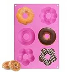 Donut Pan - Blomma form silikon bagels bakpanna,Värmebeständiga munkformar Bakplåtsset för choklad, munk, tårta