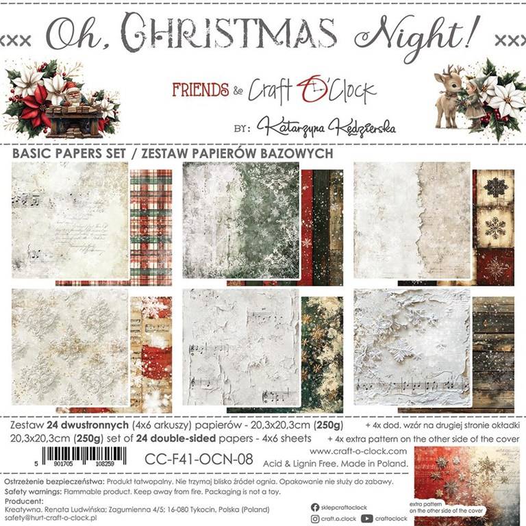 Paper pack - Oh, Christmas Night - 20x20cm