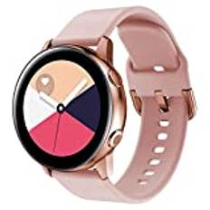 ACTECH Armband för Samsung Galaxy Watch Active/Active 2/Galaxy Watch 42mm/Watch 3 41mm/Huawei Watch 2/GT2 42mm/Forerunner 245/245M/645/Vivoactive 3 armband, 20 mm silikonarmband, Rosa, Smidig