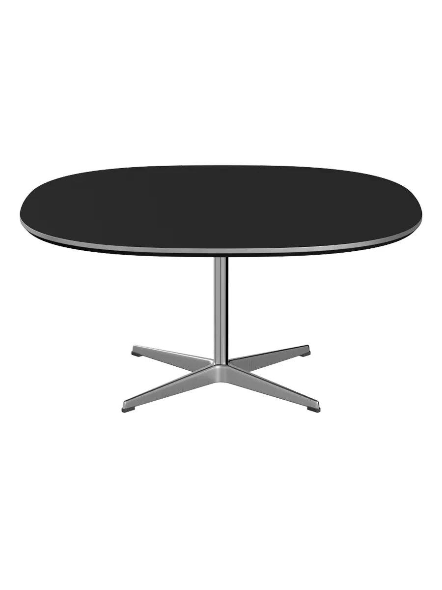 Piet Hein A203 Sofabord, 100 x 100 cm fra Fritz Hansen Sort laminat m. alukant - Jacobsen Plus