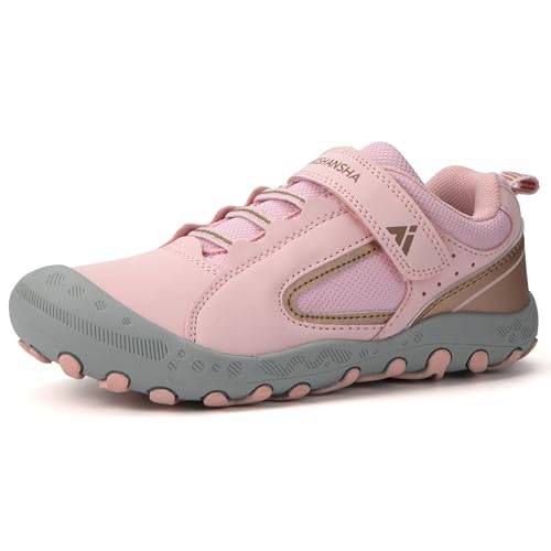 Mishansha Unisex-Kinder Turnschuhe Trekkingschuhe Mädchen Wanderschuhe Outdoor Sportschuhe Licht Pink 28 EU