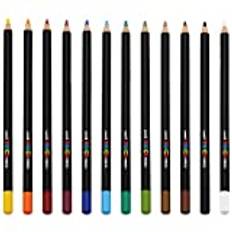 Posca Uni färgad penna - professionella olje- och vaxfärgpennor - KPE-200 - Essential Pack med 12