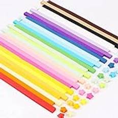 2700 Ark Star Origami Paper Star Paper Strips 27 Färger DIY Dubbelsidigt Vikpapper DIY Handgjorda Origami Paper Art Kreativitet