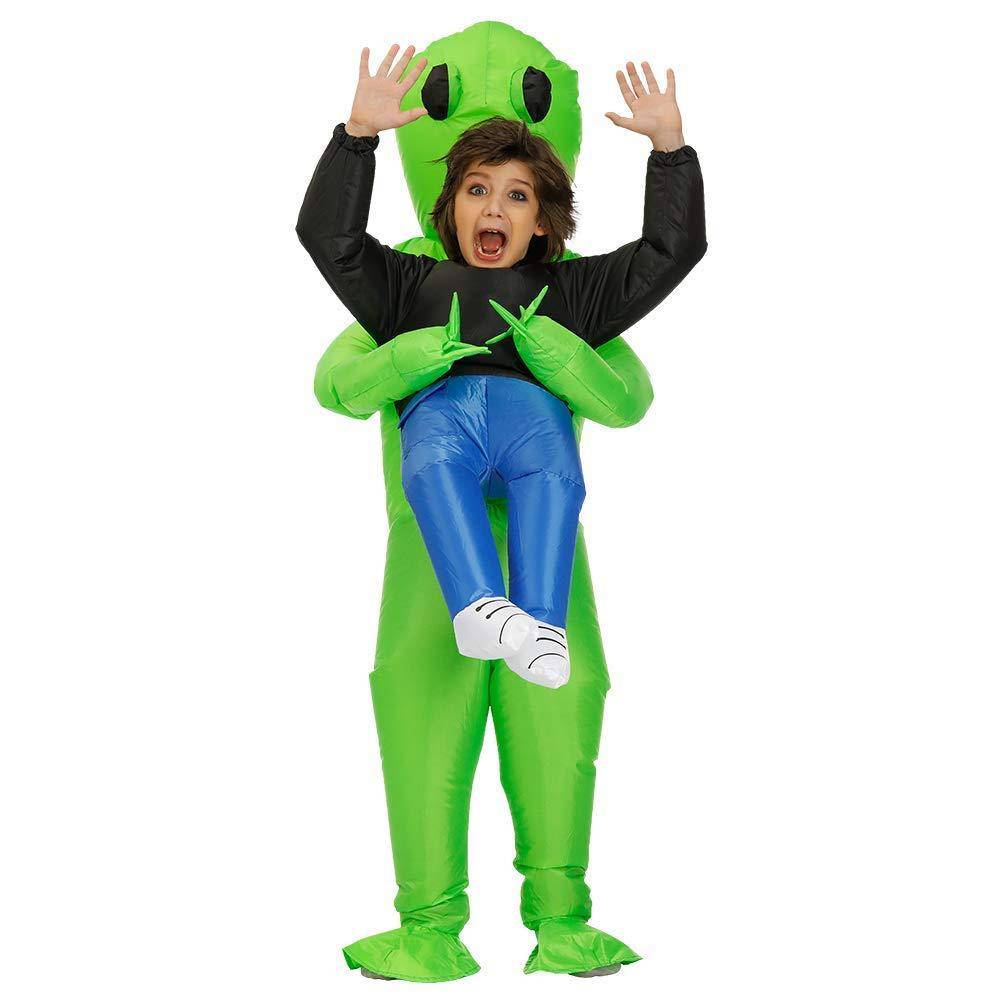 Rolig Uppblåsbar Utomjordingedräkt för Halloween Uppblåsbar Maskeraddräkt Cosplay-outfit för Fest cm vit