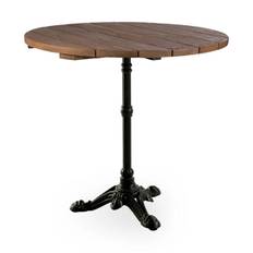 Lyon cafébord svart/teak Ø80 cm - Svart/Träfärg