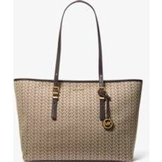 Quinn Large MK2000 Logo Jacquard Tote Bag - Michael Kors - Natural