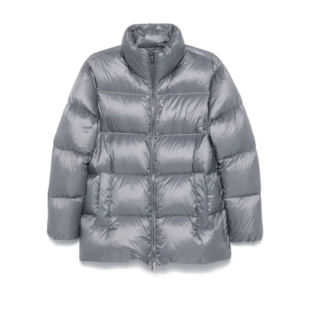 Peserico - Slate Grey Quiltad Dunjacka Jackor - Dam - L - Nylon