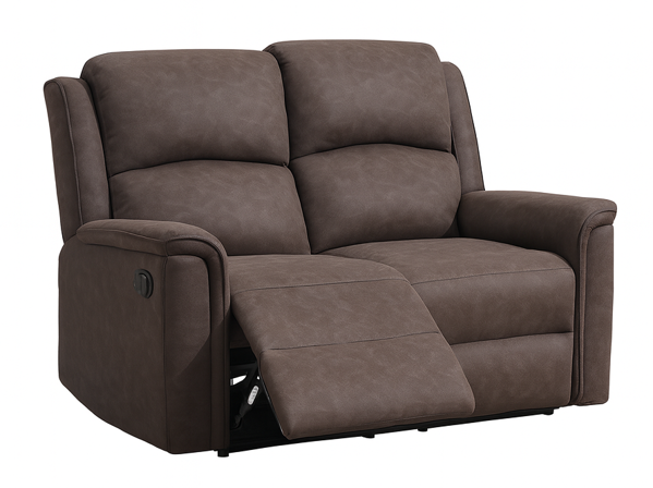 STALLONE Reclinersoffa 2-sits tyg brun, manuell recliner., sitthöjd 48, sittdjup 55, sittbredd 103 cm