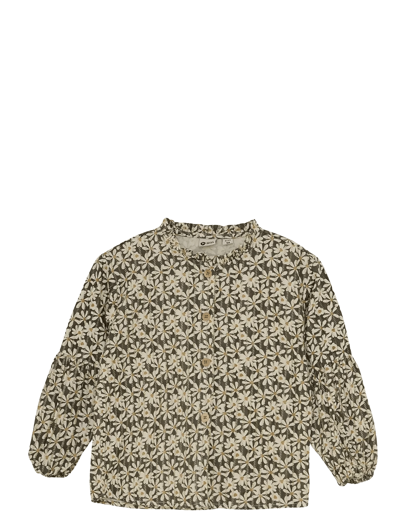 Daily 7 Shirt Longsleeve Shiny Flower - Green - 98