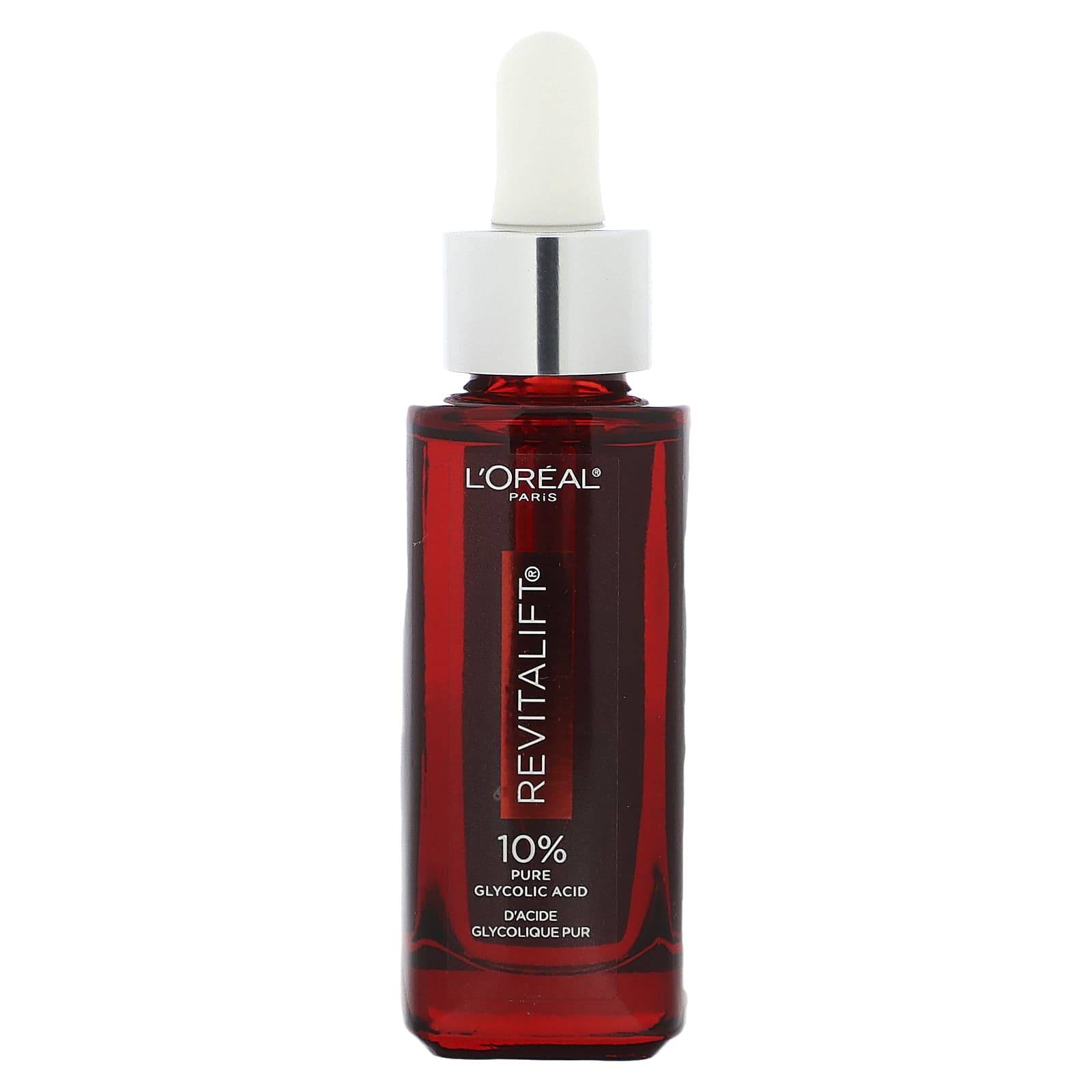 L'Oréal, Revitalift Derm Intensive, 10% Pure Glycolic Acid Serum, Fragrance-Free, 1 fl oz (30 ml)