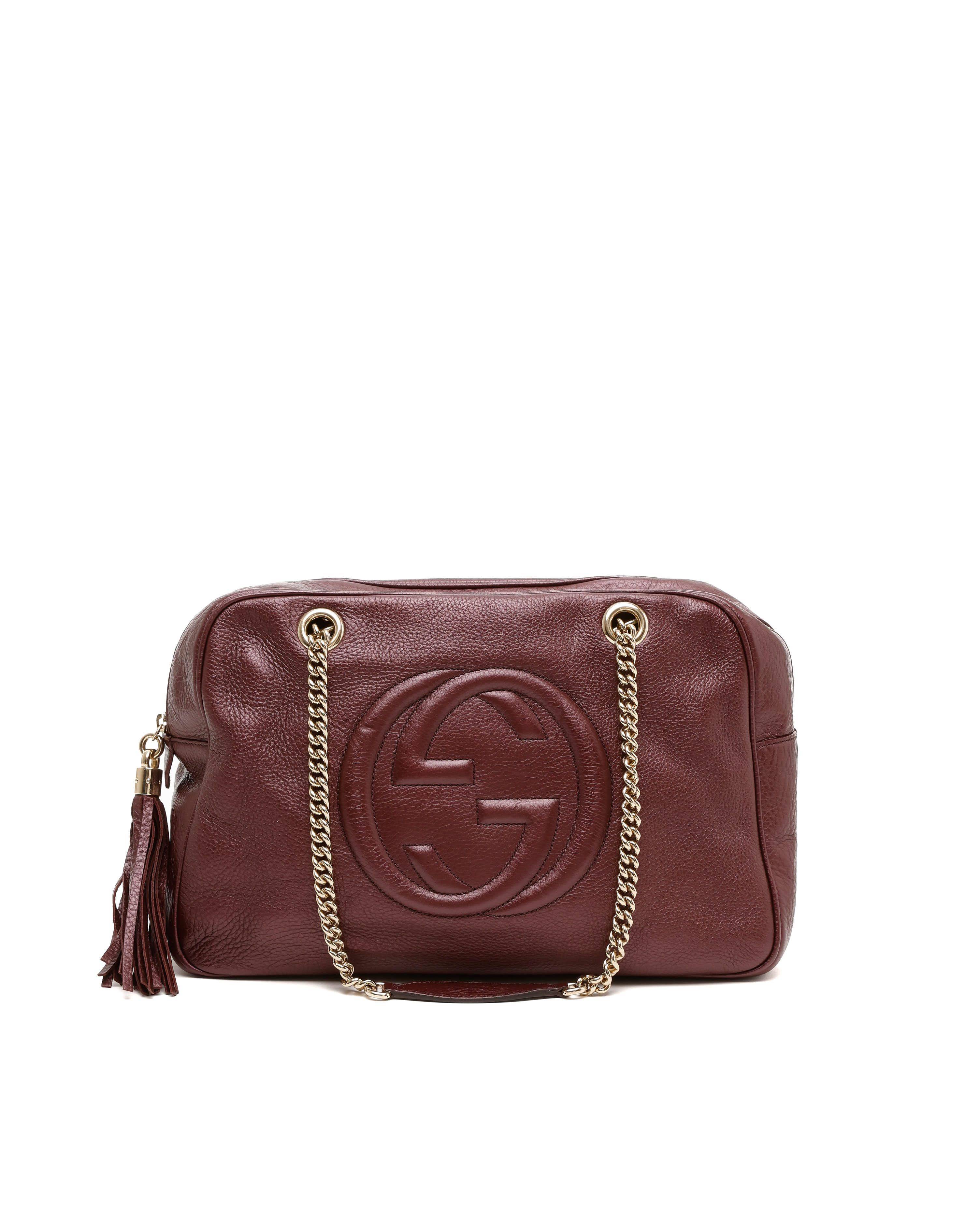 Gucci Soho Chain Tote Bag - Burgundy - One Size