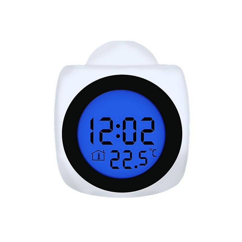 Projektor digital väckarklocka skrivbordsklocka med tid projektionsklocka multifunktionell väderkalender tid klocktemperatur - Färgrik