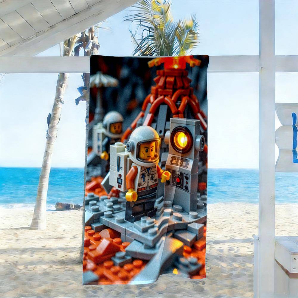 Lego Klossar Strandhandduk Hög Absorptionsförmåga Snabbtorkande Bekväm Lättvikt Lämplig för Sport, Resor, Simning, Yoga, Badrum, Strand och Pool