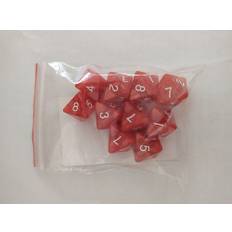 Dice - Terningesæt - 10 terninger - Kaissa Dice: Pearl - Red/White D8 (8 sidet)